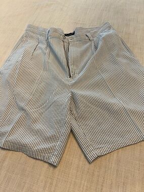 Men's Seersucker Stripe Shorts - Blue/White Trader Bay Like New Size 36